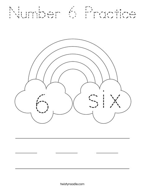 Number 6 Practice Coloring Page