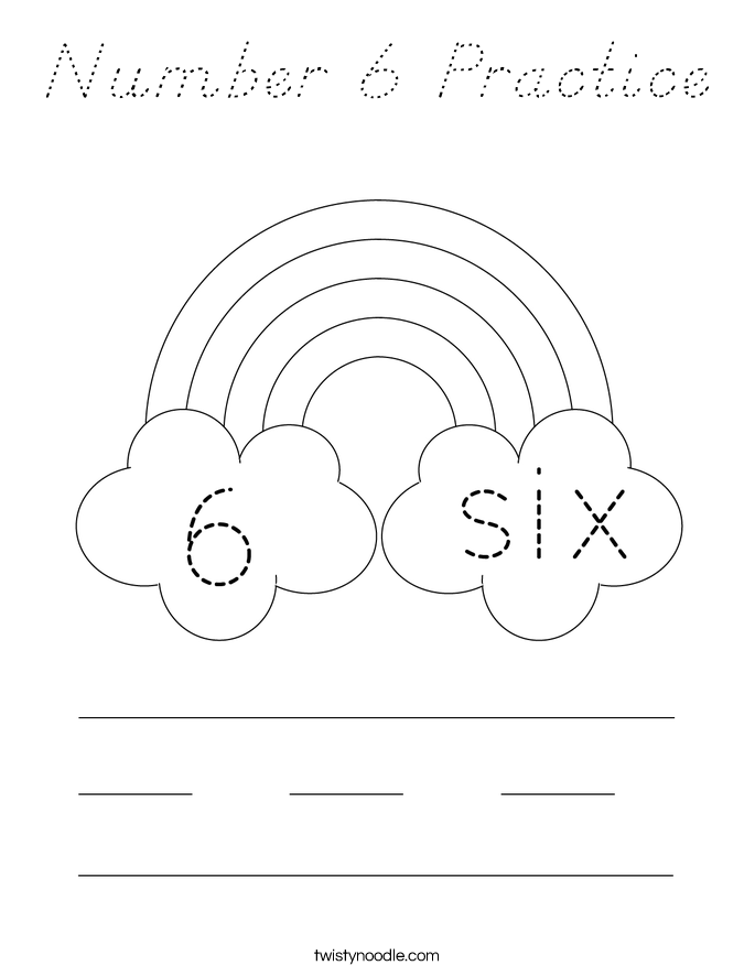 Number 6 Practice Coloring Page