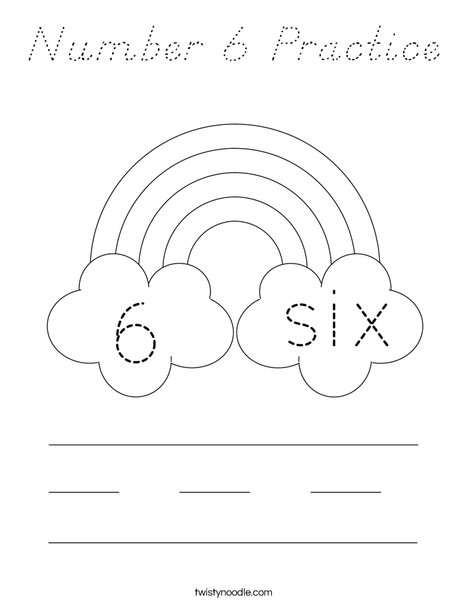 Number 6 Practice Coloring Page