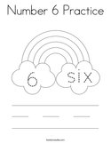 Number 6 Practice Coloring Page