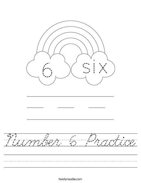 Number 6 Practice Worksheet