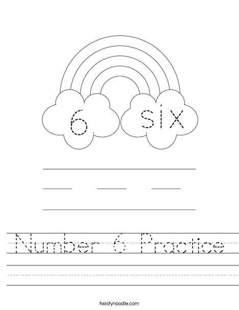 Number 6 Practice Worksheet