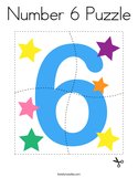 Number 6 Puzzle Coloring Page