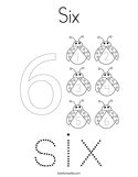 Six Coloring Page
