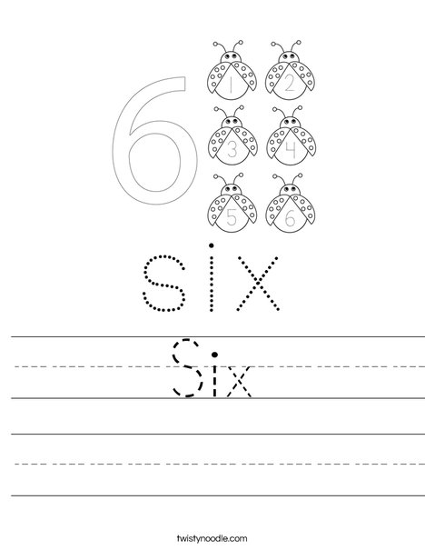 Six Worksheet - Twisty Noodle