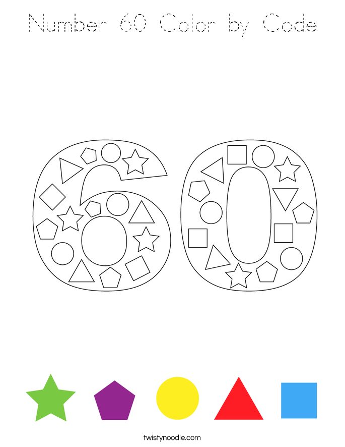 Number 60 Color by Code Coloring Page