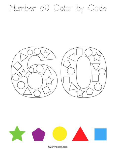 Number 60 Color by Code Coloring Page