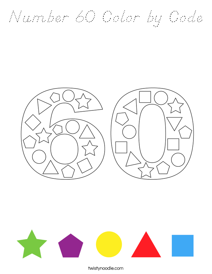 Number 60 Color by Code Coloring Page