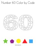 Number 60 Color by Code Coloring Page