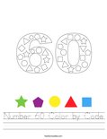 Number 60 Color by Code Worksheet