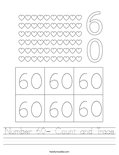 Number 60- Count and Trace Worksheet