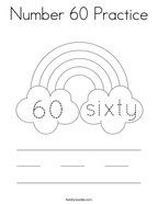 Number 60 Practice Coloring Page