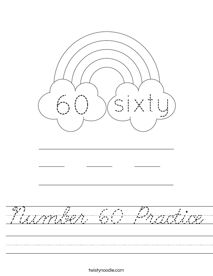 Number 60 Practice Worksheet