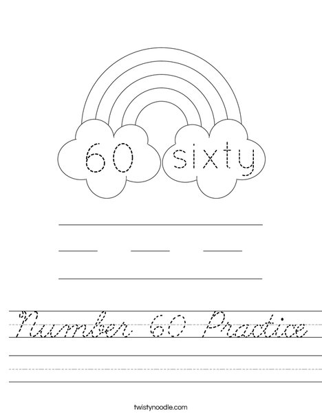 Number 60 Practice Worksheet