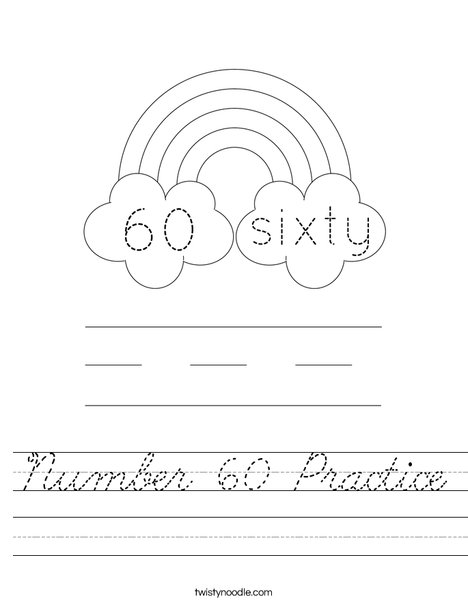 Number 60 Practice Worksheet