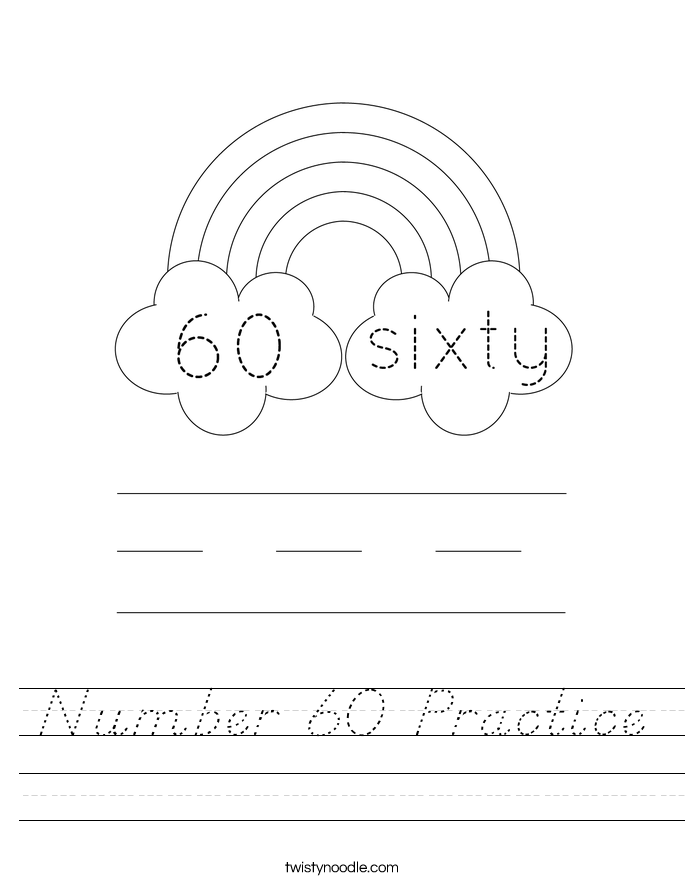 Number 60 Practice Worksheet