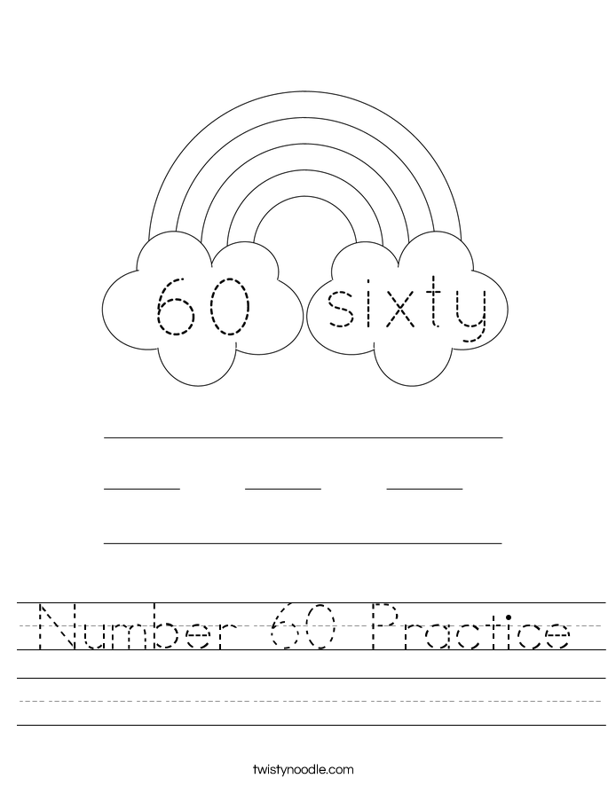Number 60 Practice Worksheet