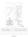 Number 7 Bookmark Worksheet