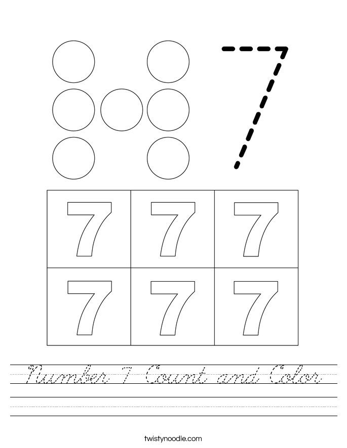 Number 7 Count and Color Worksheet