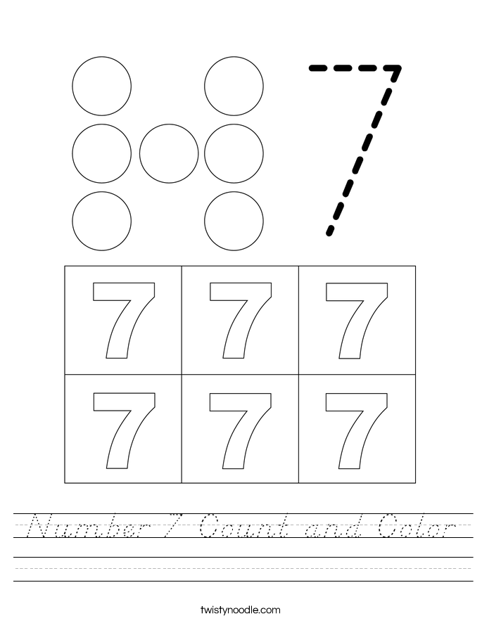 Number 7 Count and Color Worksheet