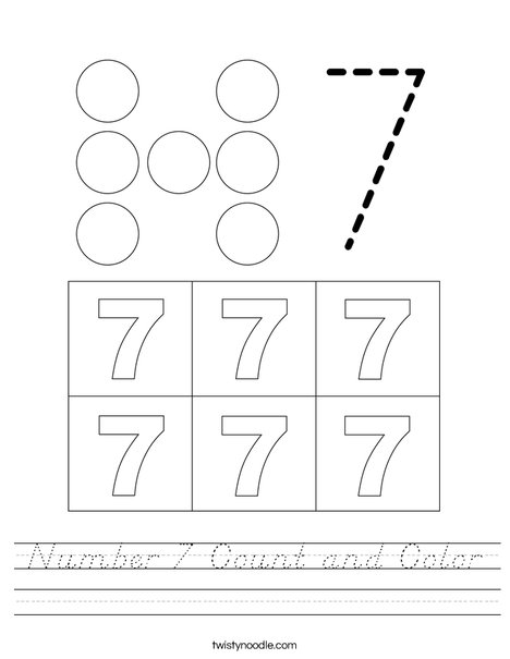 Number 7 Count and Color Worksheet