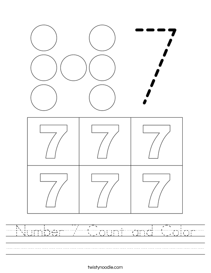Number 7 Count and Color Worksheet