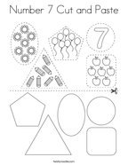 Number 7 Cut and Paste Coloring Page