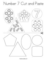 Number 7 Cut and Paste Coloring Page
