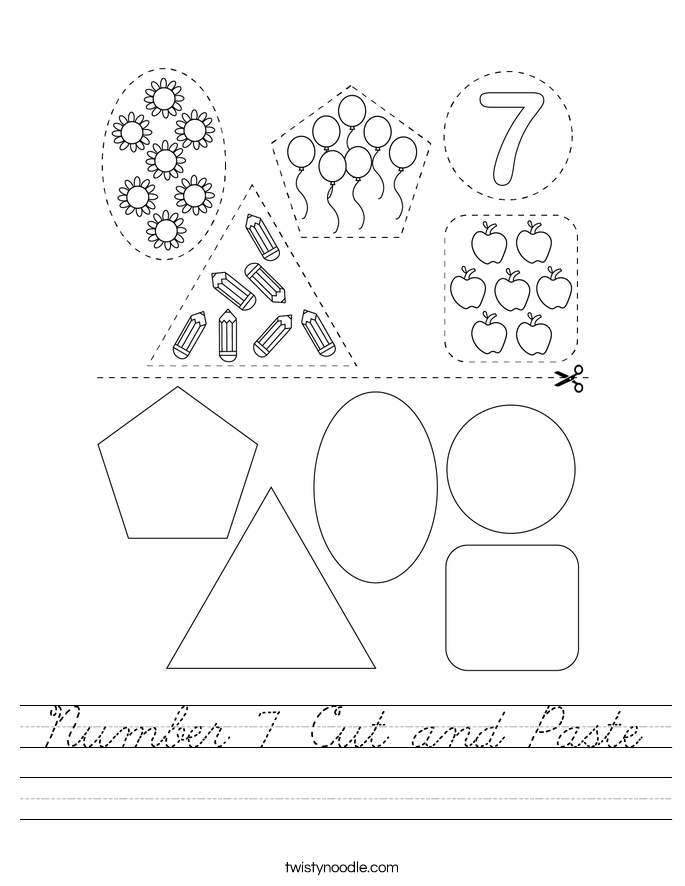 Number 7 Cut and Paste Worksheet