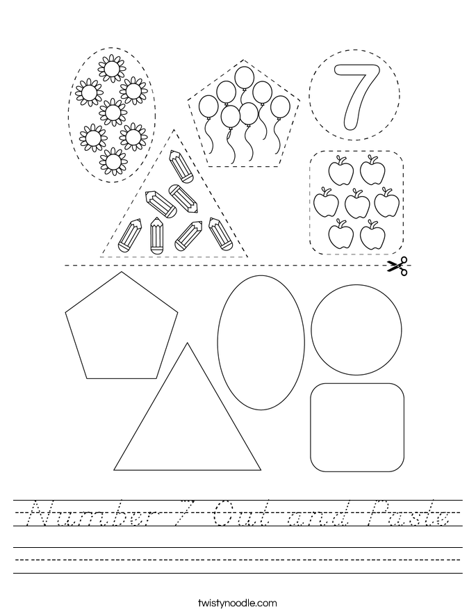 Number 7 Cut and Paste Worksheet