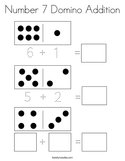 Number 7 Domino Addition Coloring Page