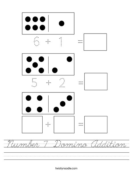 Number 7 Domino Addition Worksheet