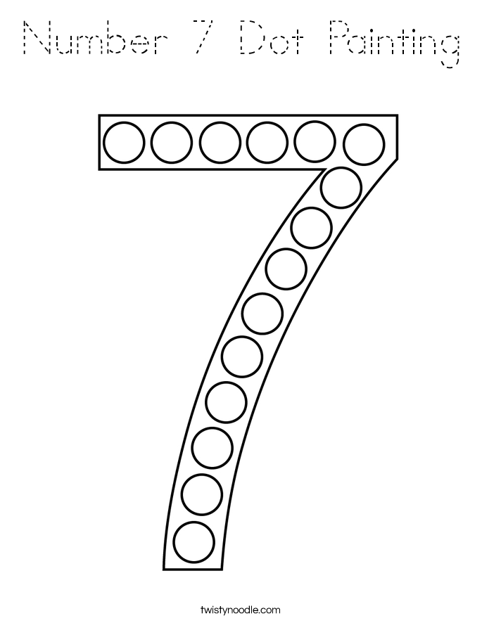 Number 7 Dot Painting Coloring Page