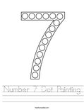 Number 7 Dot Painting Worksheet