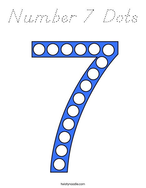 Number 7 Dots Coloring Page