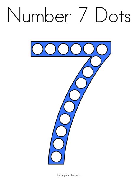 Number 7 Dots Coloring Page