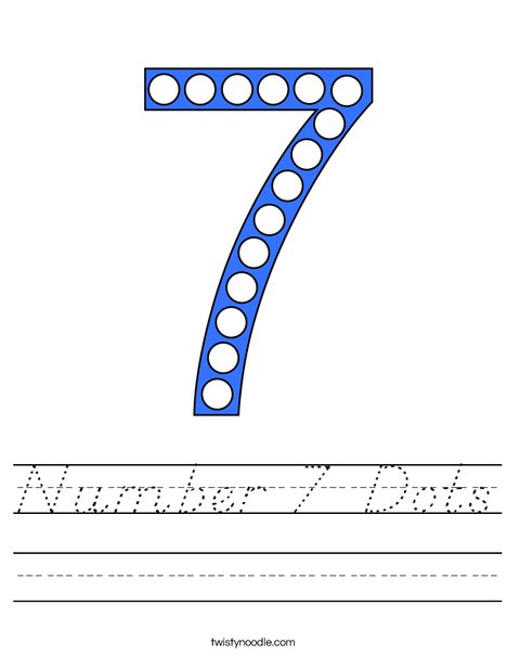 Number 7 Dots Worksheet