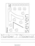 Number 7 Placemat Worksheet