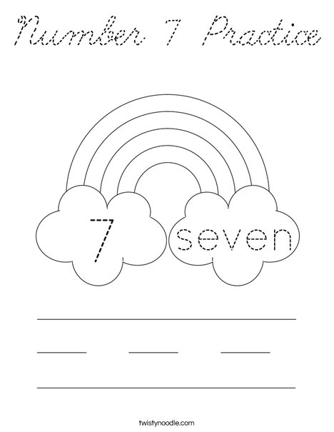 Number 7 Practice Coloring Page