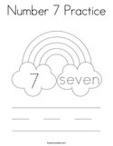 Number 7 Practice Coloring Page