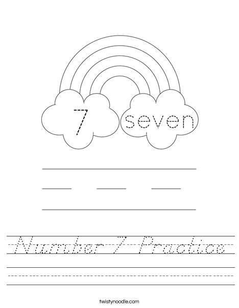 Number 7 Practice Worksheet