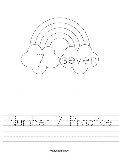 Number 7 Practice Worksheet