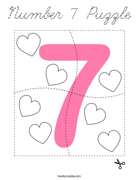 Number 7 Puzzle Coloring Page