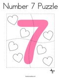 Number 7 Puzzle Coloring Page