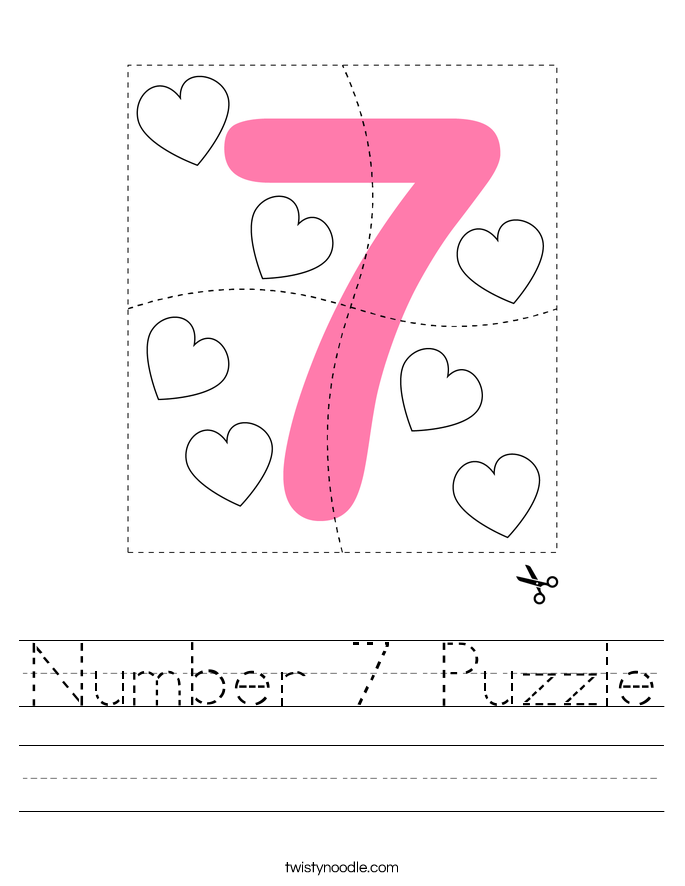 Number 7 Puzzle Worksheet