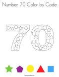 Number 70 Color by Code Coloring Page