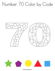 Number 70 Color by Code Coloring Page