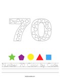 Number 70 Color by Code Worksheet