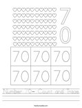 Number 70- Count and Trace Worksheet
