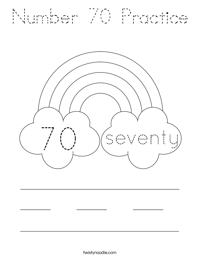 Number 70 Practice Coloring Page